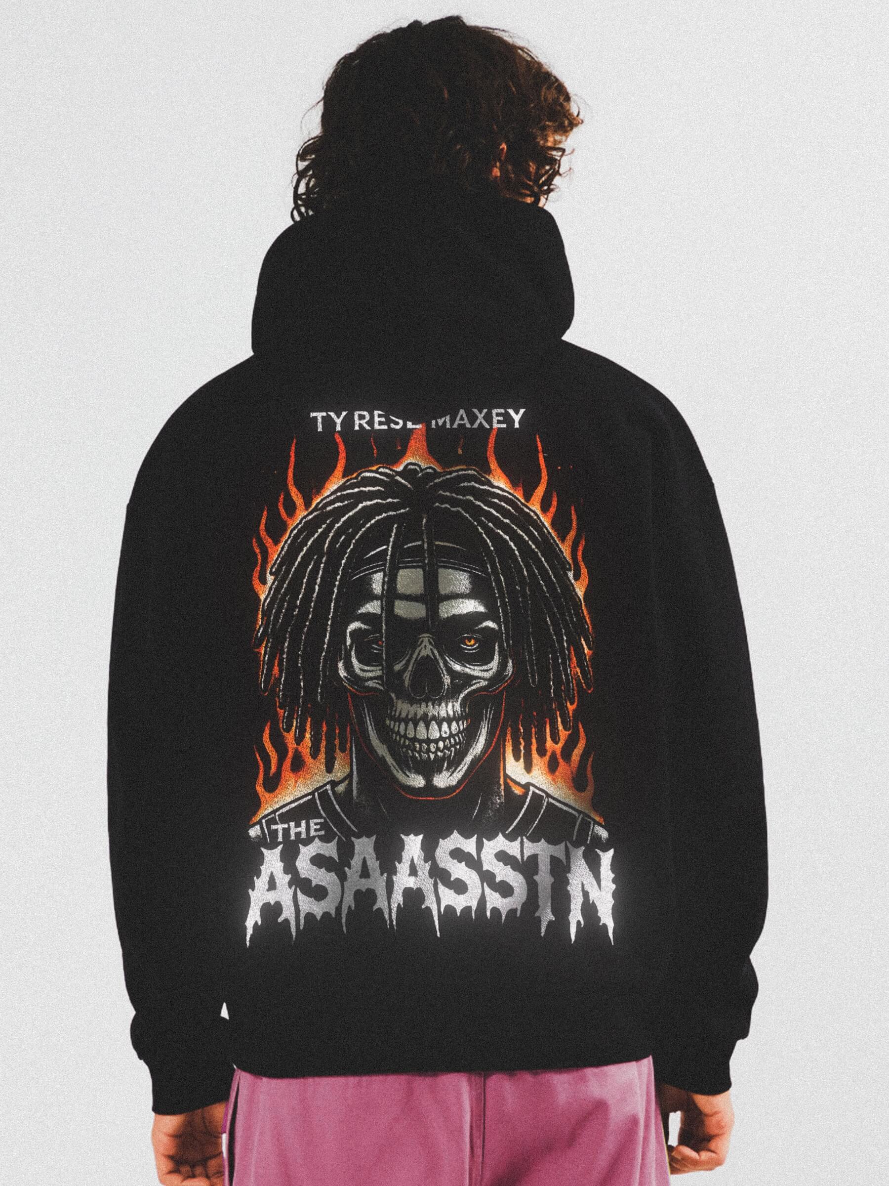 The Assassin: Tyrese Maxey Skull Graphic T-shirt & Hoodie | Oversize Fit