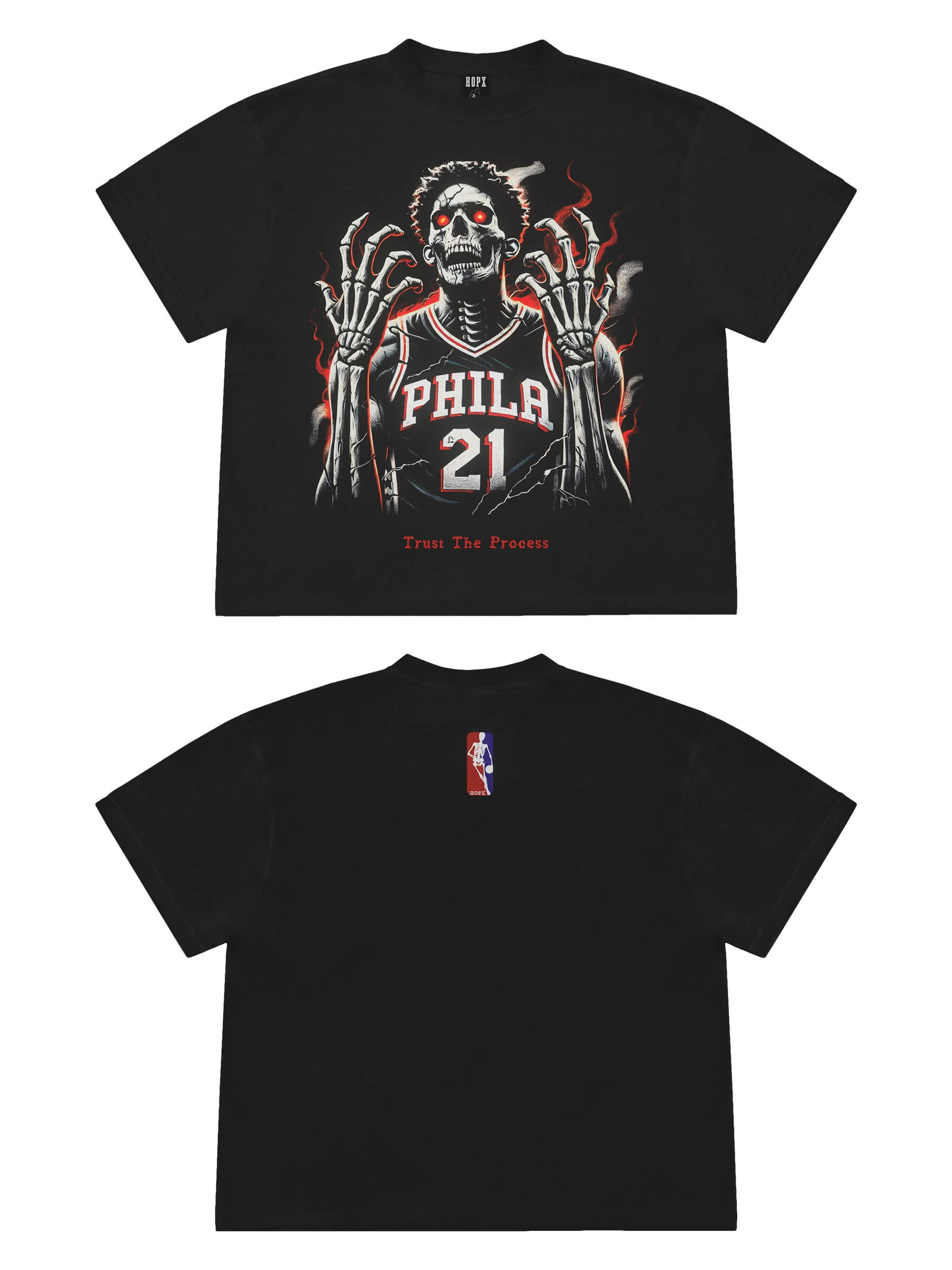 The Process: Embiid Skull Graphic Tee & Hoodie | Oversize Fit | 76ers Inspired