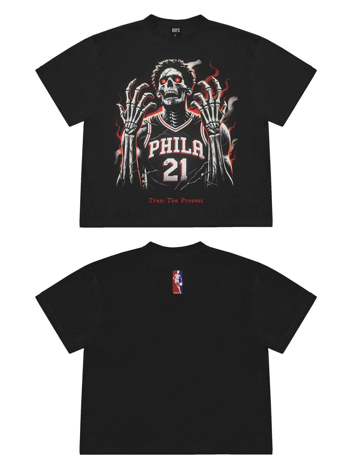 The Process: Embiid Skull Graphic Tee & Hoodie | Oversize Fit | 76ers Inspired