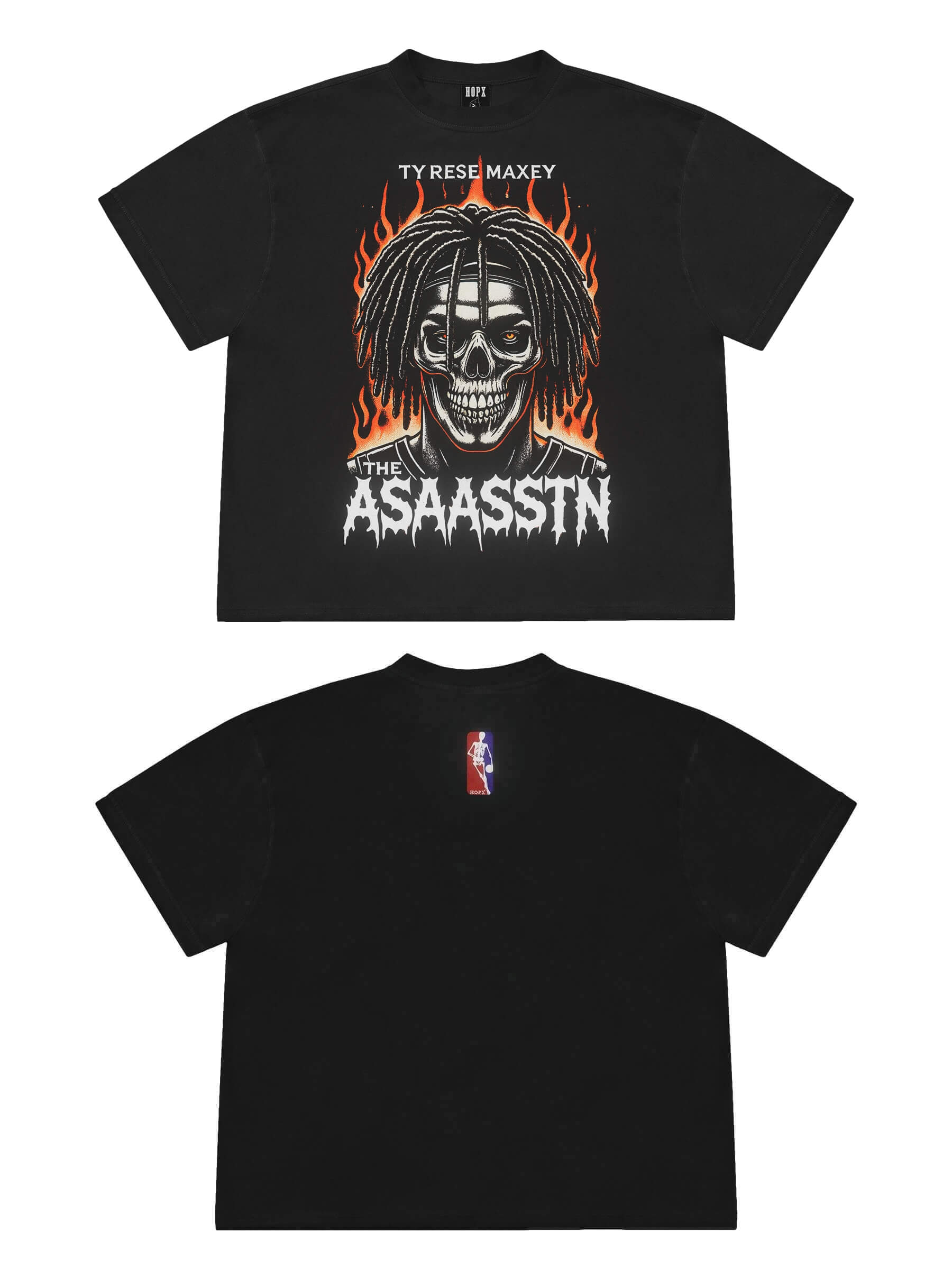 The Assassin: Tyrese Maxey Skull Graphic T-shirt & Hoodie | Oversize Fit