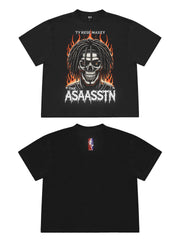 The Assassin: Tyrese Maxey Skull Graphic T-shirt & Hoodie | Oversize Fit